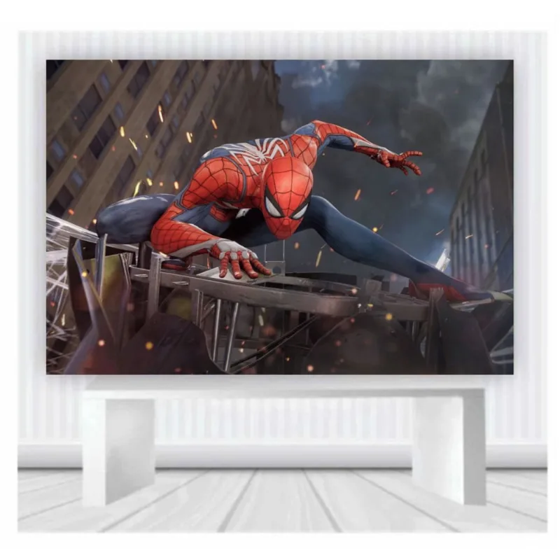 Painel de Festa Heróis Homem Aranha 5 tamanho 2mx1m