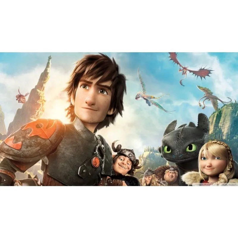 Painel Festa Infantil Como Treinar seu Dragão Mod19 tam 2mx1m