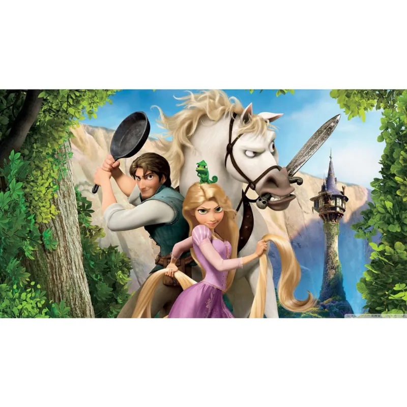Painel Festa Infantil Rapunzel Mod42 tam 2mx1m