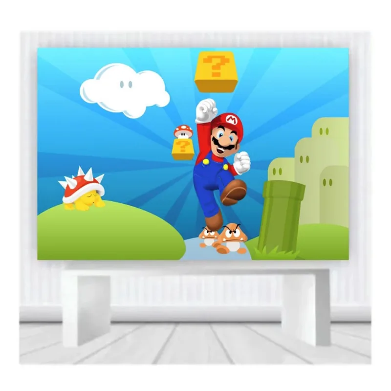 Painel de Festa Infantil Mario Mod 02 tam 100cmx65cm
