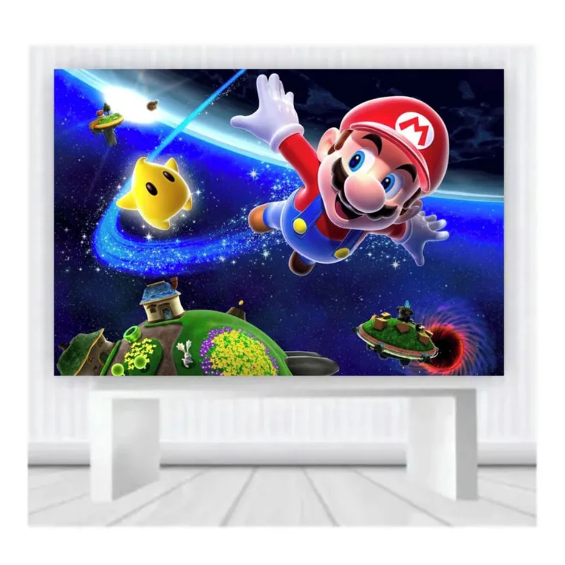 Painel de Festa Infantil Mario Mod 03 tam 100cmx65cm