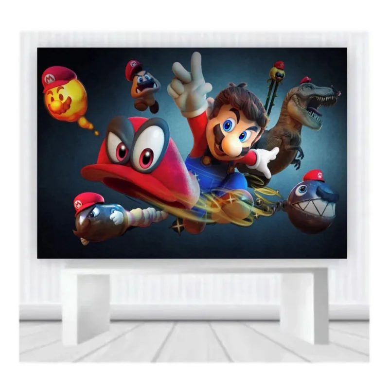 Painel de Festa Infantil Mario Mod 06 tam 100cmx65cm