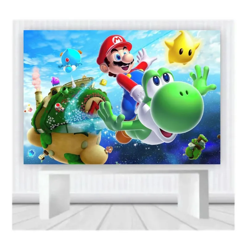 Painel de Festa Infantil Mario Mod 09 tam 100cmx65cm