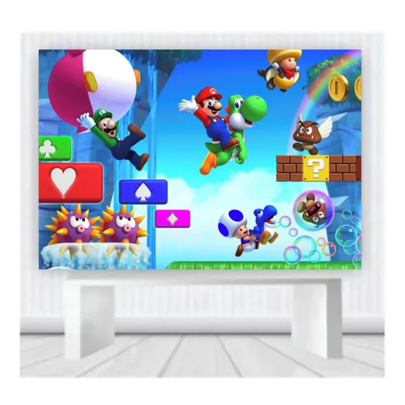 Painel de Festa Infantil Mario Mod 13 tam 100cmx65cm