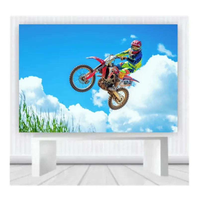 Painel de Festa Infantil Motocross Mod4 tam 100cmx65cm