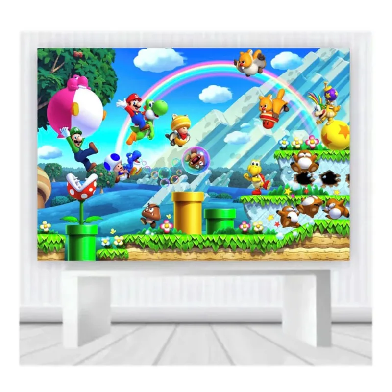 Painel de Festa Infantil Mario Mod 08 tam 2mx1m