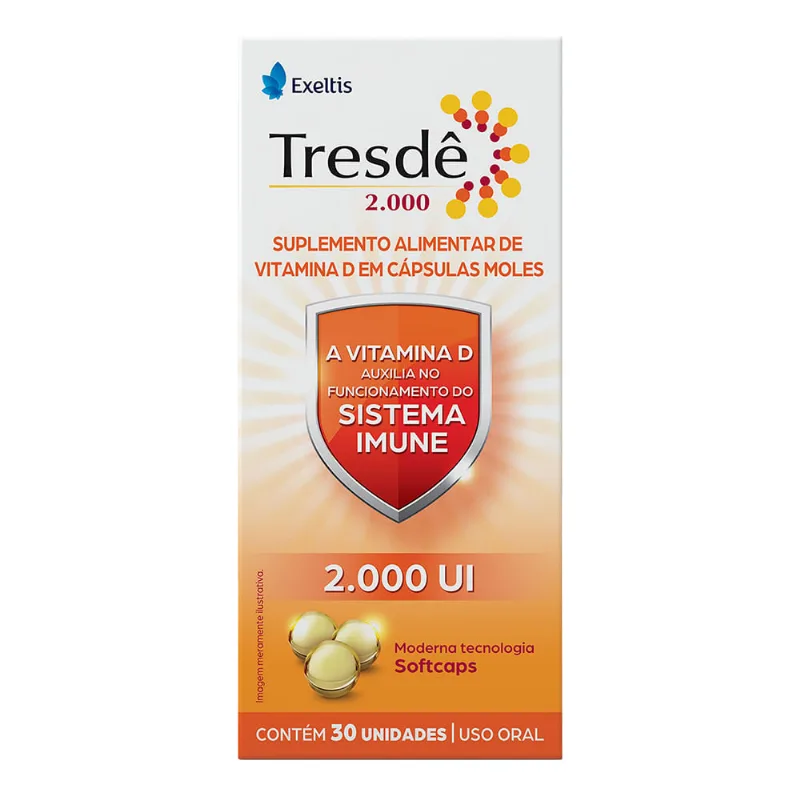 Vitamina D 2000 UI Tresde Cápsulas Molas 30 Cápsulas