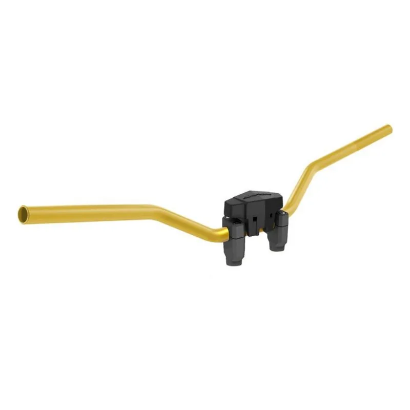 Guidão Ø28,5 Dourado + Adaptador Import Ø28,5 X 65 Preto