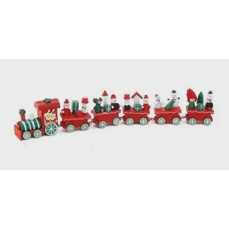 Enfeite Decoração Trem Madeira Natal Enfeite 32cm