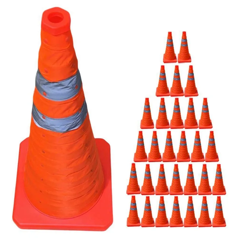Cone De Sinalização Su-cone3-1 Retrátil 2 Faixas Refletivas Laranja Leva Pra Malhar 23cm 30 Unidades