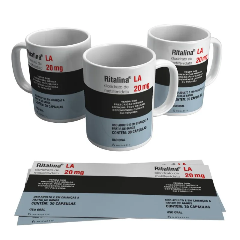 Caneca Ritalina Caixa De Remédio Divertida Engraçada
