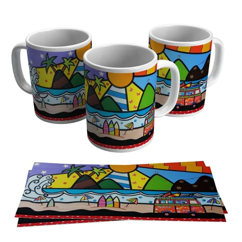 Caneca Rio De Janeiro Pontos Turísticos Pintura Presente Rio