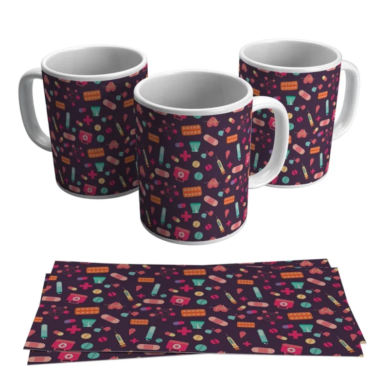 Caneca Enfermagem Primeiros Socorros Medicamentos 325ml - Não Disponível