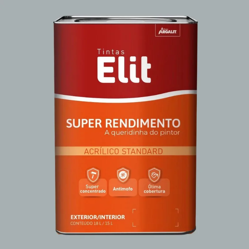 Tinta Standard Acrílica Fosco 18L Elit Tinta Standard Acrílica Fosco Colar de Prata 18L