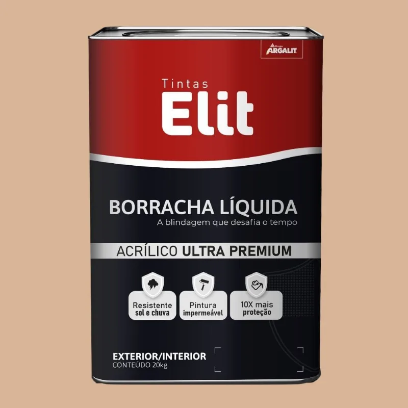 Tinta Acrílica Premium Borracha Líquida Semiacetinada 20kg Elit Tinta Acrílica Premium Borracha Líquida Semiacetinada Areia 20kg Elit
