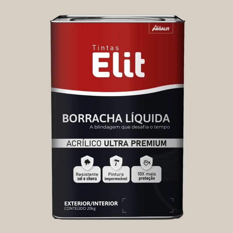 Tinta Acrílica Premium Borracha Líquida Semiacetinada 20kg Elit Tinta Acrílica Premium Borracha Líquida Semiacetinada Gelo 20kg Elit