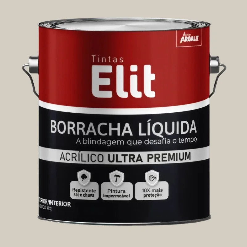 Tinta Acrílica Premium Borracha Líquida Semiacetinada 4kg Elit Tinta Acrílica Premium Borracha Líquida Semiacetinada Gelo 4kg Elit