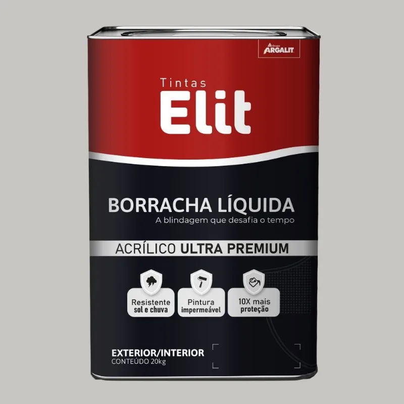 Tinta Acrílica Premium Borracha Líquida Semiacetinada 20kg Elit Tinta Acrílica Premium Borracha Líquida Semiacetinada Crômio 20kg Elit
