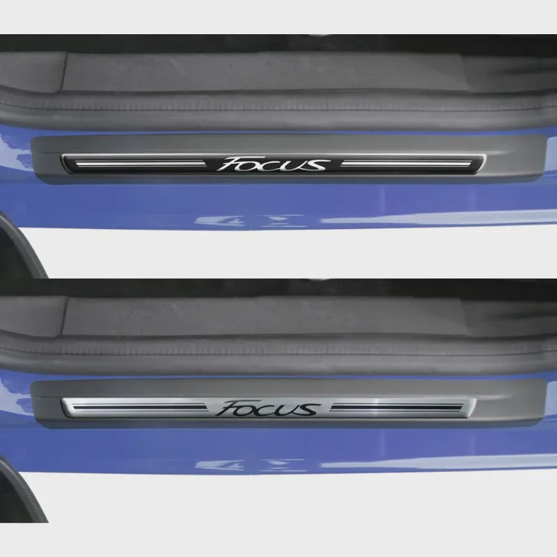 Jogo Soleira Premium Elegance Ford Novo Focus 2014 a 2020 - 4 Portas ( Vinil + Resinada 8 Peças ) Jogo Soleira Premium Elegance Ford Novo Focus 2014 à 2020- 4 Portas ( Vinil + Resinada 8 Peças )