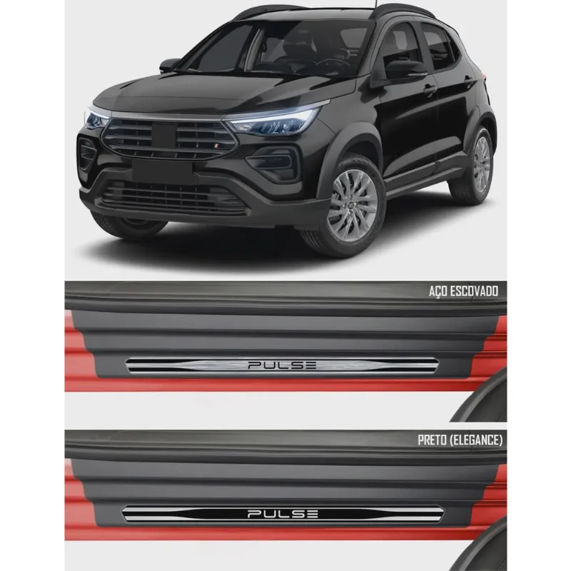 Jogo Soleira Premium Elegance Pulse 2021 Em Diante 4 Portas ( Vinil + Resinada 8 Peças )