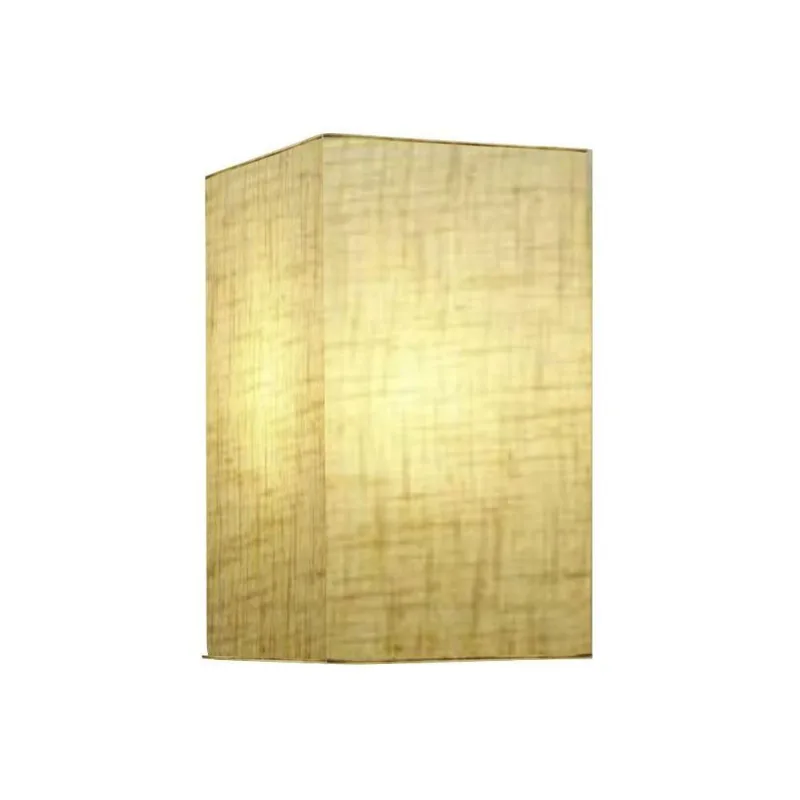 Arandela Retangular Retro Md-2002 Cúpula Em Tecido 25-16x10cm Rustico Bege - Bivolt - Vivare Brasil Iluminação