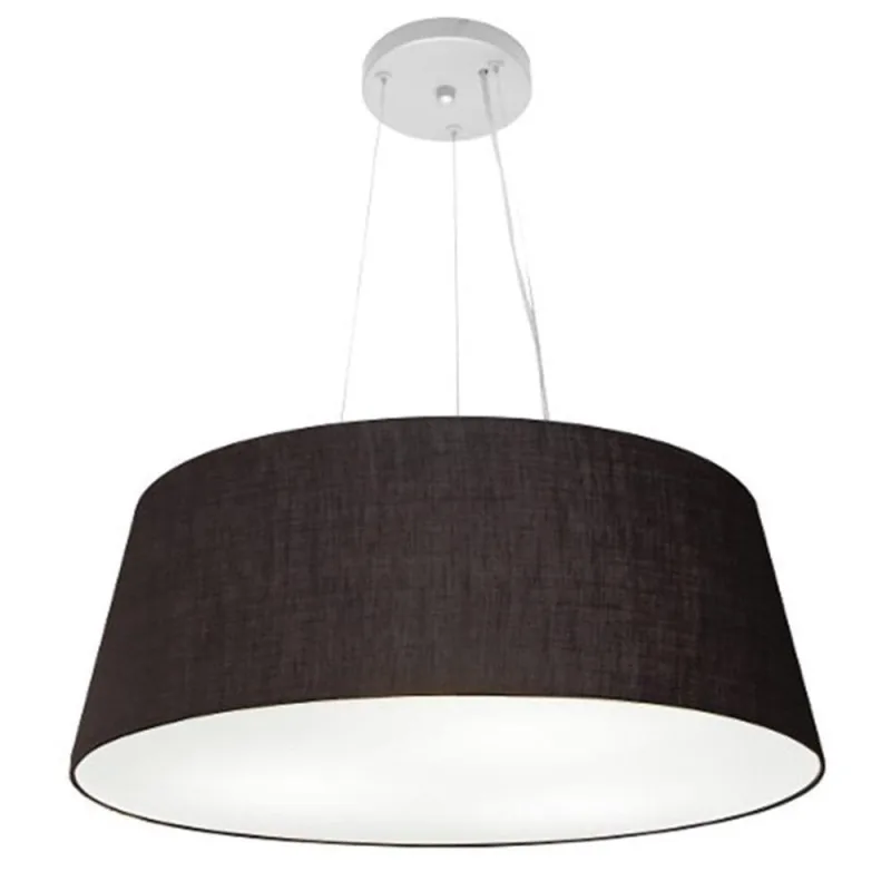 Lustre Pendente Md-4002 Cúpula em Tecido Cone Grande Fio Ajustável Preto Vivare Brasil Iluminação - Vivare Brasil Iluminação - Casa E Construção