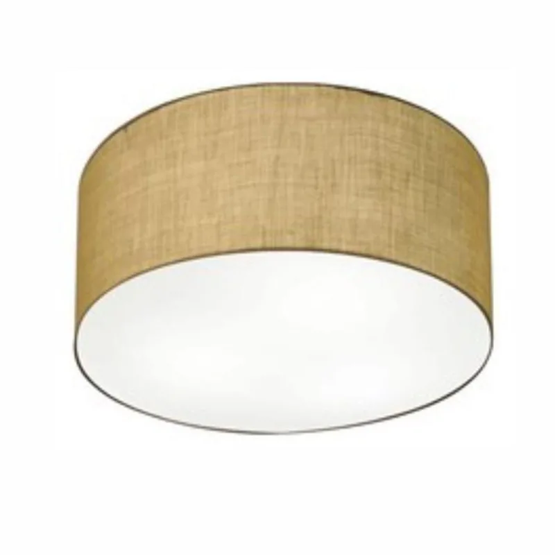 Plafon Cilíndrico Md-3048 Cúpula Em Tecido 50x21cm Palha - Bivolt - Vivare Brasil Iluminação