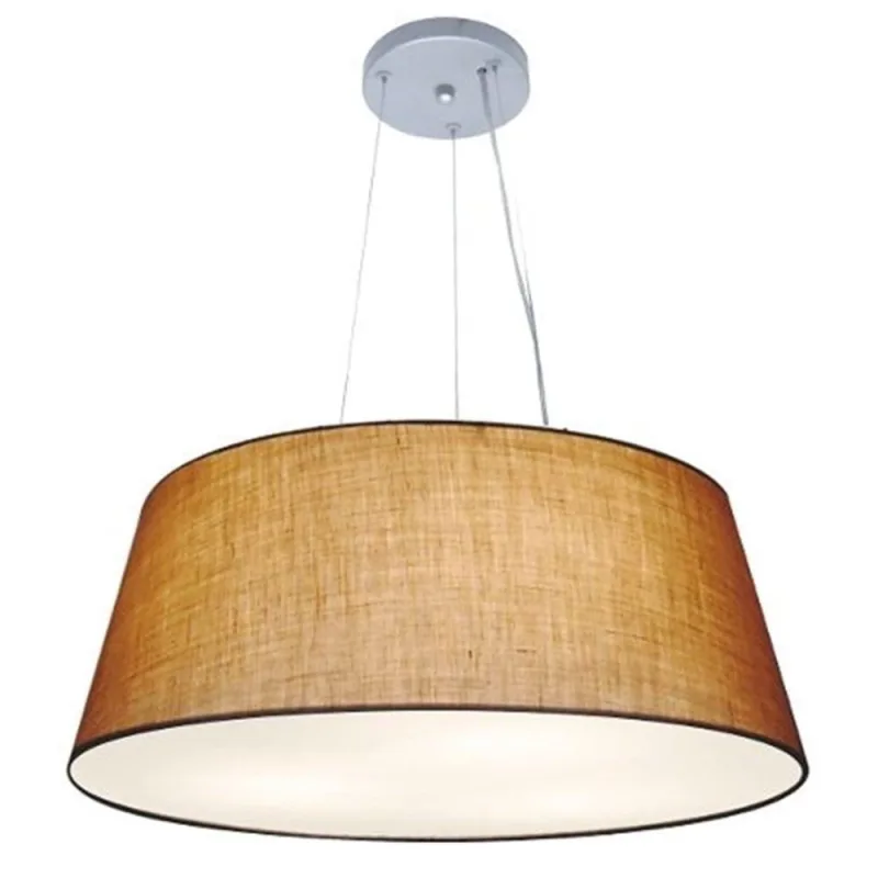 Lustre Pendente Cone Md-4072 com Cúpula em Tecido Grande Palha Vivare Brasil Iluminação - Vivare Brasil Iluminação - Casa E Construção