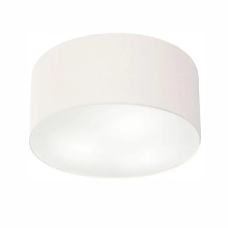 Plafon Cilíndrico Md-3048 Cúpula Em Tecido 50x21cm Branco - Bivolt