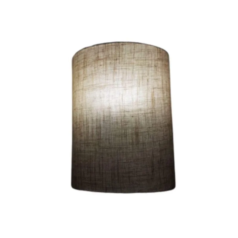Arandela Meia Cana Retro Md-2003 Cúpula Em Tecido 25-18x10cm Rustico Bege - Bivolt