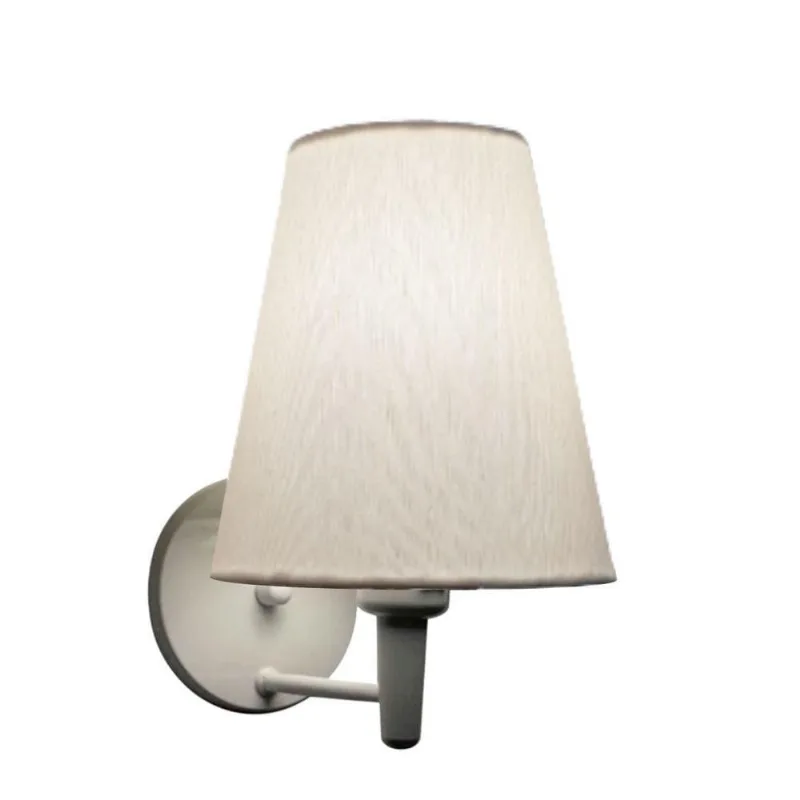 Arandela Cone Md-2007 Base Branco Cúpula Em Tecido 20-08x18cm Branco - Bivolt