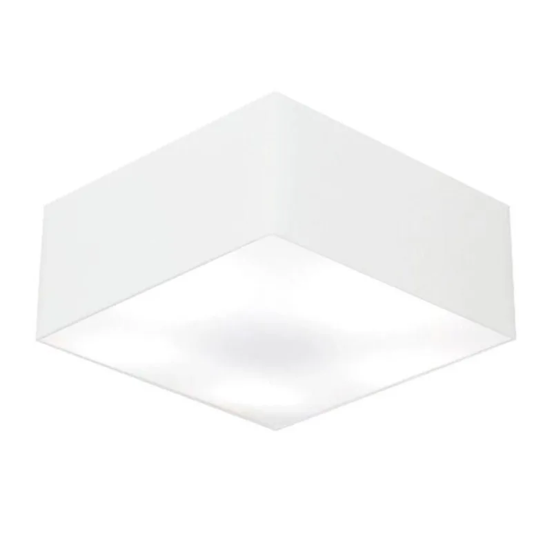 Plafon Quadrado Md-3053 Cúpula Em Tecido 21/60x60cm Branco - Bivolt - Vivare Brasil Iluminação