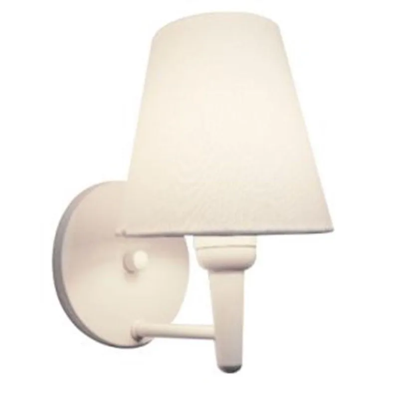 Arandela Cone Md-2004 Base Branco Cúpula Em Tecido 14-14x07cm Branco Tela - Bivolt - Vivare Brasil Iluminação