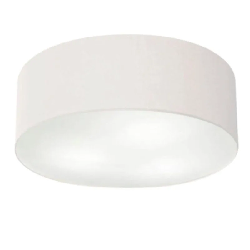 Plafon Cilíndrico Md-3006 Cúpula Em Tecido 60x15cm Branco - Bivolt - Vivare Brasil Iluminação