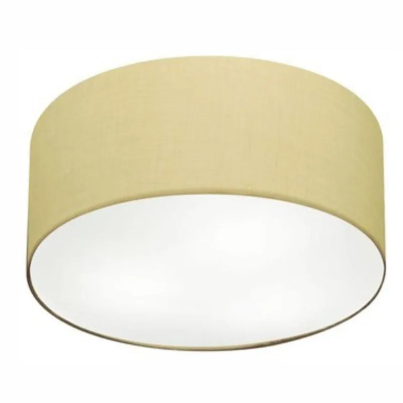 Plafon Cilíndrico Md-3013 Cúpula Em Tecido 60x21cm Algodão Crú - Bivolt - Vivare Brasil Iluminação