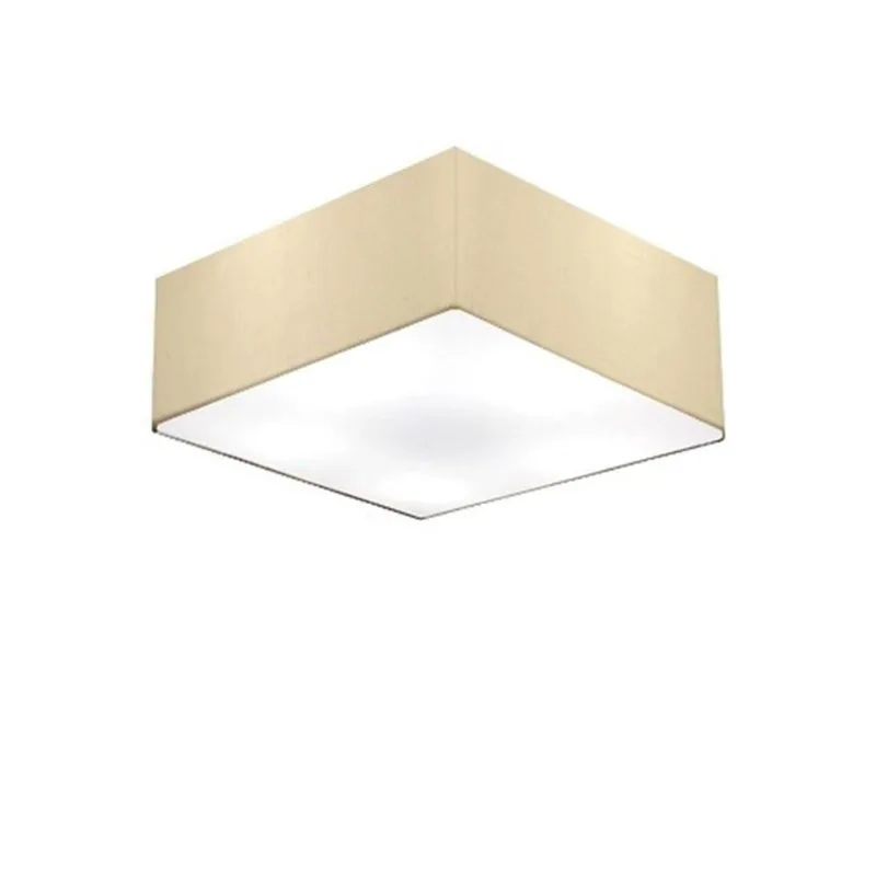 Plafon Quadrado Md-3001 Cúpula Em Tecido 12/35x35cm Algodão Crú - Bivolt - Vivare Brasil Iluminação