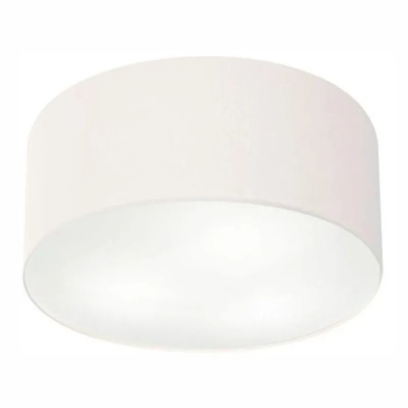 Plafon Cilíndrico Md-3055 Cúpula Em Tecido 80x21cm Branco - Bivolt - Vivare Brasil Iluminação
