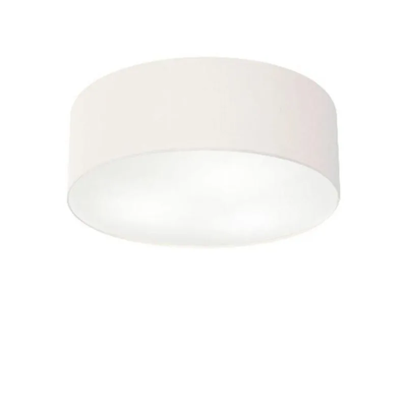 Plafon Cilíndrico Md-3005 Cúpula Em Tecido 40x12cm Branco - Bivolt