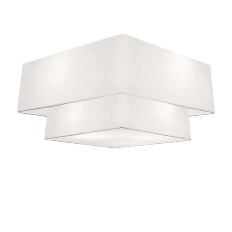 Plafon de Teto Md-3022 com Cúpula em Tecido e Tampa Inferior Branco Vivare Brasil Iluminação - Vivare Brasil Iluminação - Casa E Construção