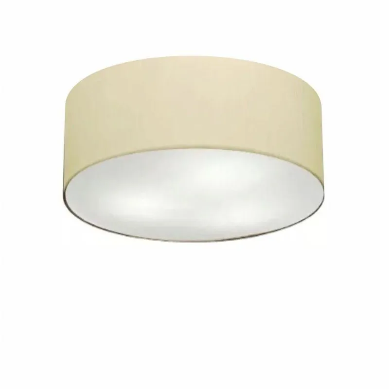 Plafon Cilíndrico Md-3046 Cúpula Em Tecido 35x12cm Algodão Crú - Bivolt - Vivare Brasil Iluminação