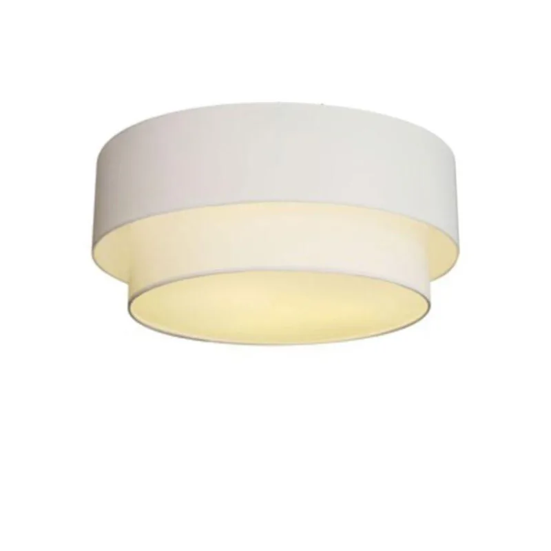 Plafon Duplo Cilíndrico Vivare Md-3017 Cúpula Em Tecido 50x40cm - Bivolt Branco 127/220v - Vivare Brasil Iluminação