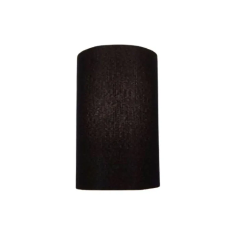 Arandela Meia Cana Md-2031 Cúpula Em Tecido 30-18x16cm Preto - Bivolt