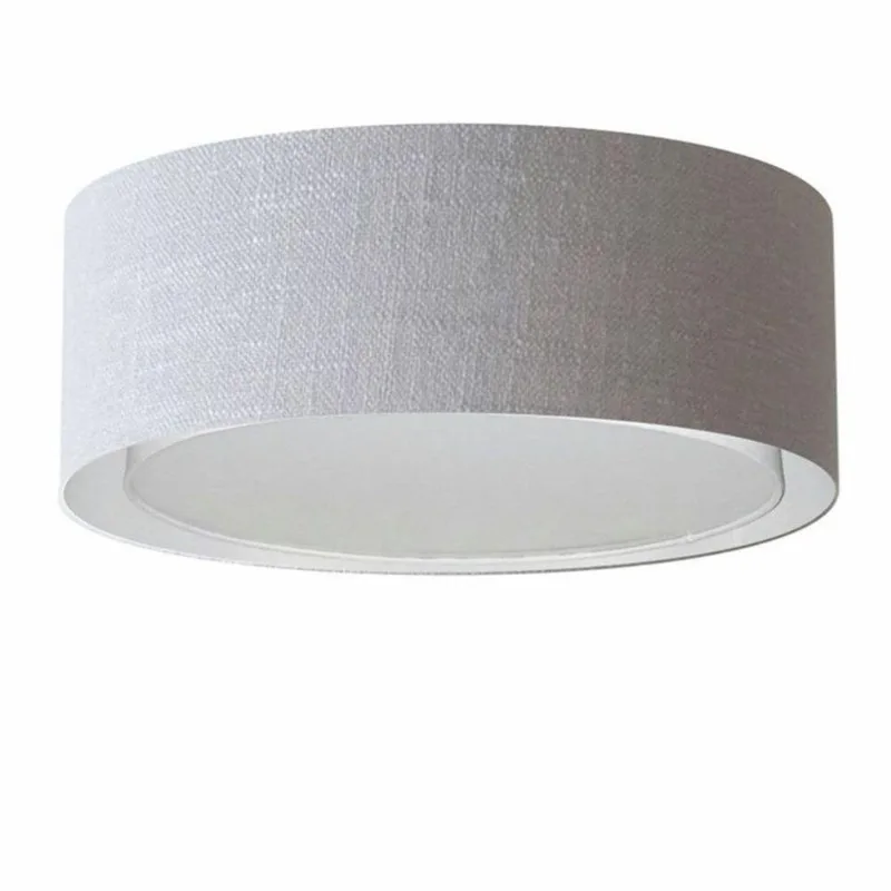 Plafon Duplo Cilíndrico Md-3038 Cúpula Em Tecido 80x30cm Rústico Cinza - Bivolt - Vivare Brasil Iluminação