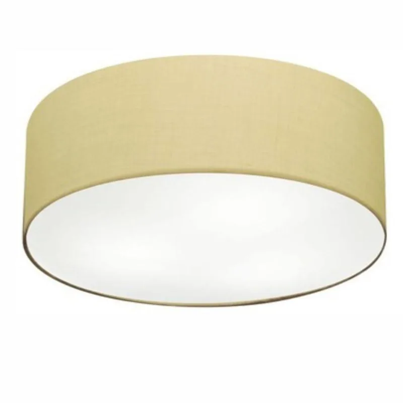 Plafon Cilíndrico Md-3006 Cúpula Em Tecido 60x15cm Algodão Crú - Bivolt