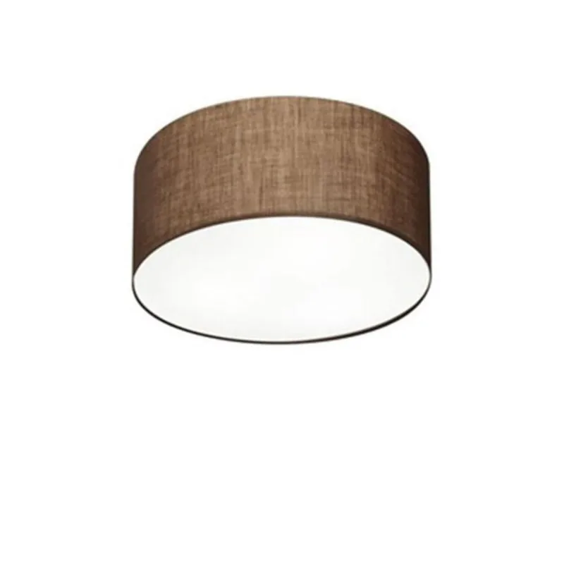 Plafon Cilíndrico Md-3010 Cúpula Em Tecido 30x12cm Café - Bivolt