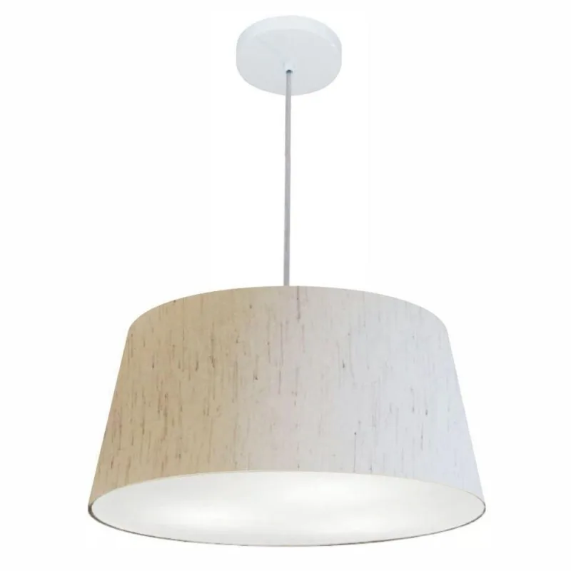 Lustre Pendente Cone Md-4050 Cúpula em Tecido Fio Ajustável Bege Vivare Brasil Iluminação - Vivare Brasil Iluminação - Casa E Construção