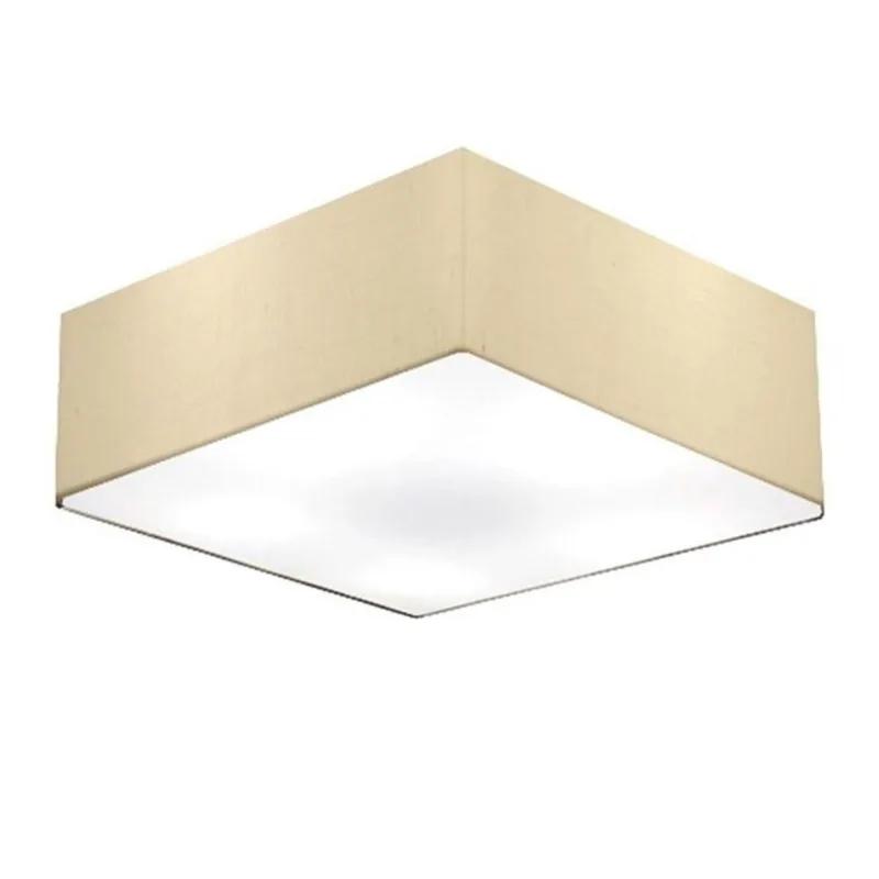 Plafon Quadrado Md-3052 Cúpula Em Tecido 15/60x60cm Algodão Crú - Bivolt