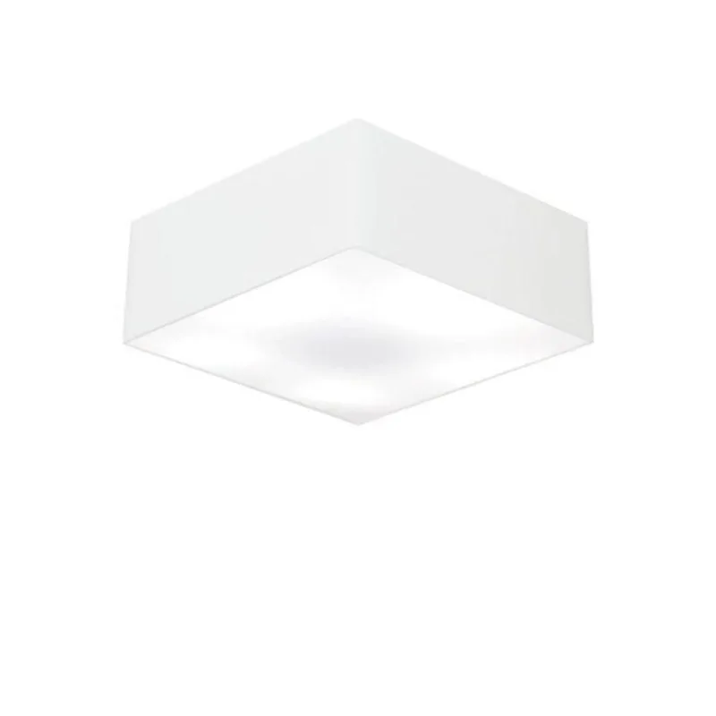 Plafon Quadrado Md-3001 Cúpula Em Tecido 12/35x35cm Branco - Bivolt