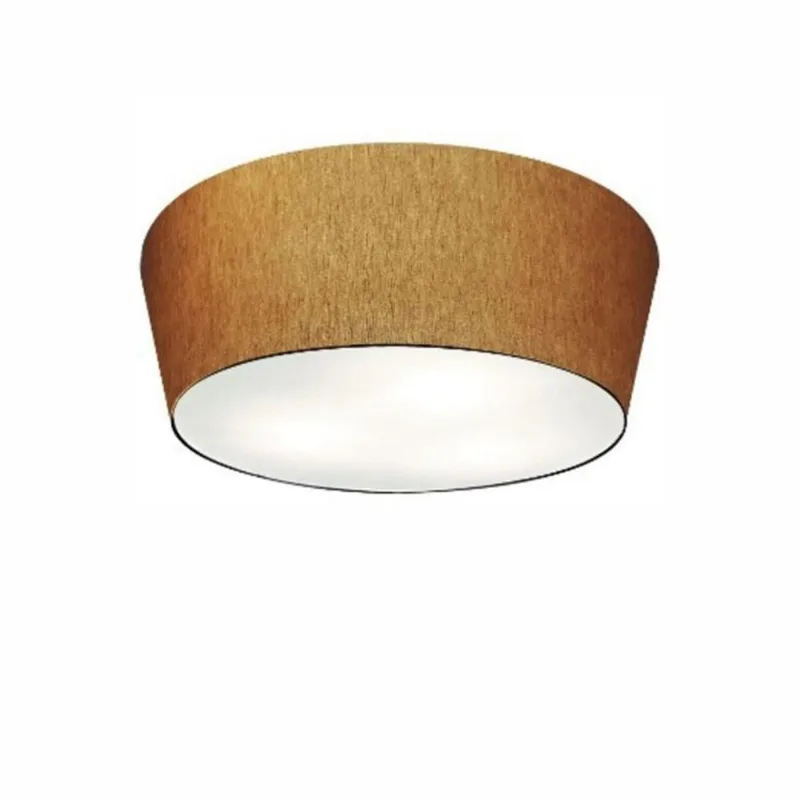 Plafon Cone Md-3003 Cúpula Em Tecido 12/40x35cm Palha - Bivolt - Vivare Brasil Iluminação