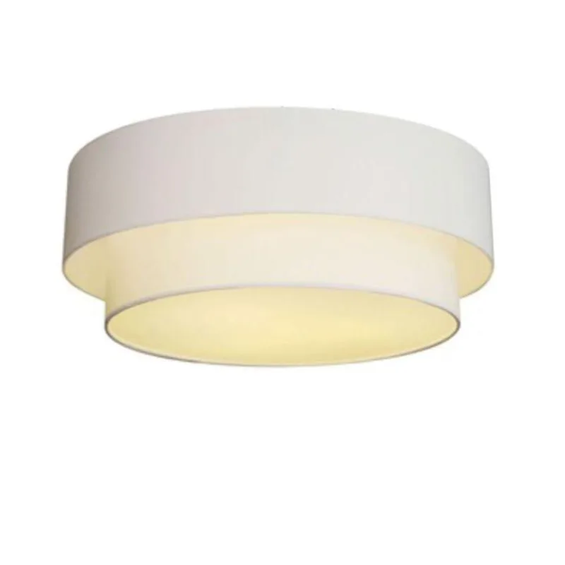 Plafon Duplo Cilíndrico Vivare Md-3021 Cúpula Em Tecido 80x60cm - Bivolt Branco 127/220v